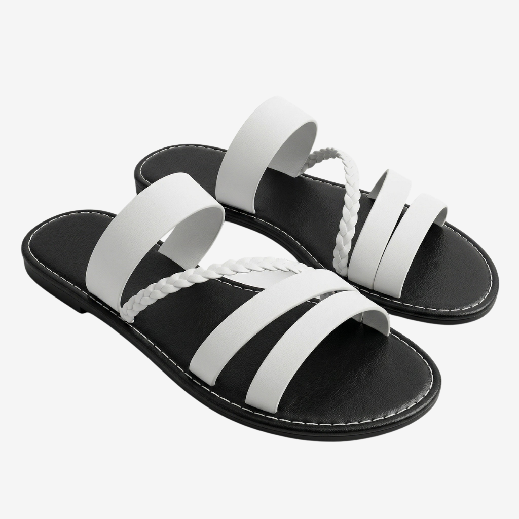NOMU | Women’s Braided Strap Flat Slide Sandals