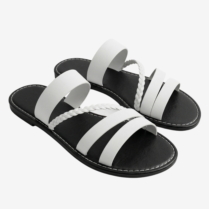 NOMU | Women’s Braided Strap Flat Slide Sandals