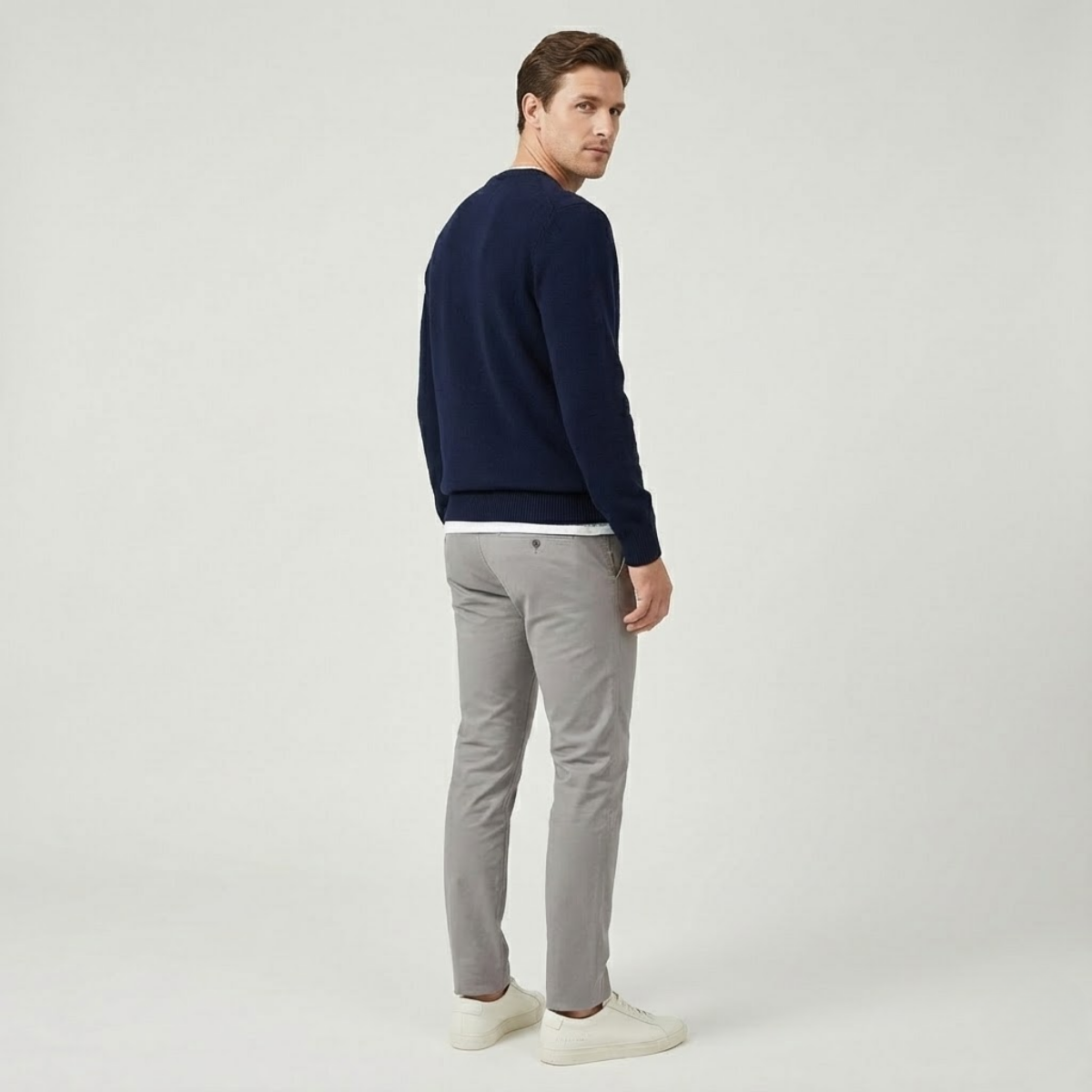 NOMU | Men's Minimalist Leather Sneakers – Classic Low-Top Casual Shoes