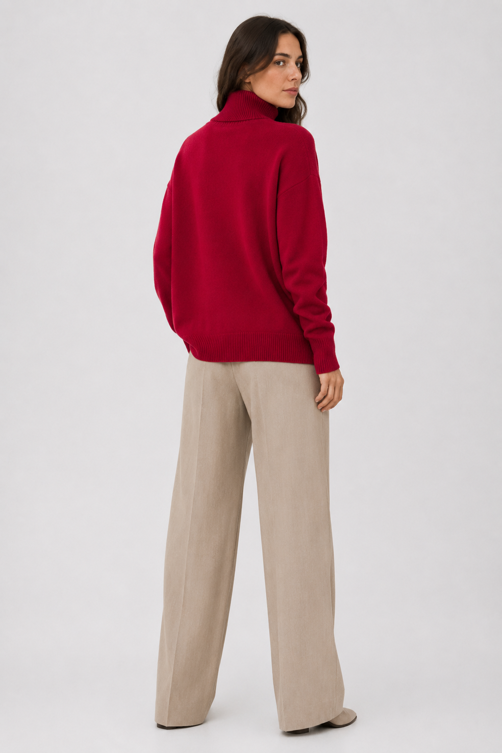 NOMU | Women's Oversized Turtleneck Sweater – Soft Relaxed Knit Pullover