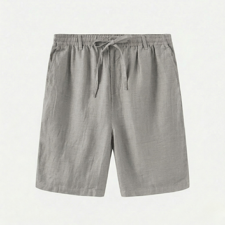 NOMU | Men's Linen Blend Drawstring Shorts – Relaxed Fit Casual Summer Shorts