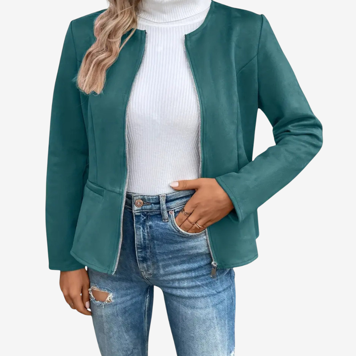 NOMU | Women’s Slim Fit Zipper Jacket – Heritage Chic