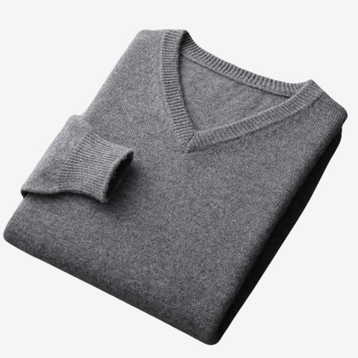 NOMU | Men's V-Neck Knit Sweater – Minimalist Soft-Touch Pullover