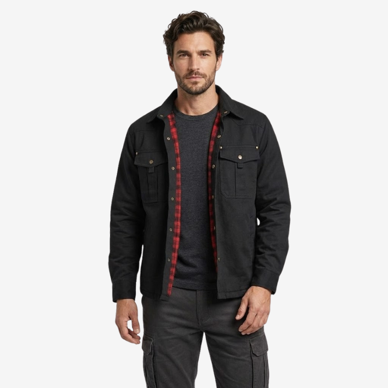 NOMU | Men's Utility Jacket Shirt – Button-Up Long Sleeve Casual Overshirt