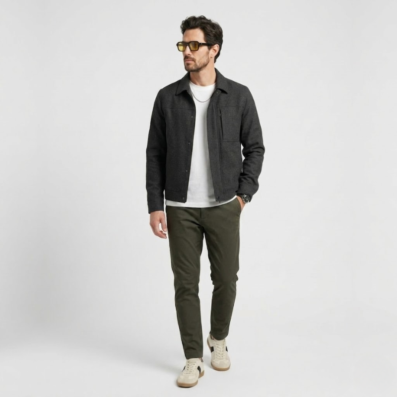NOMU | Men's Retro Square Sunglasses – Thick Frame with Tinted Lenses