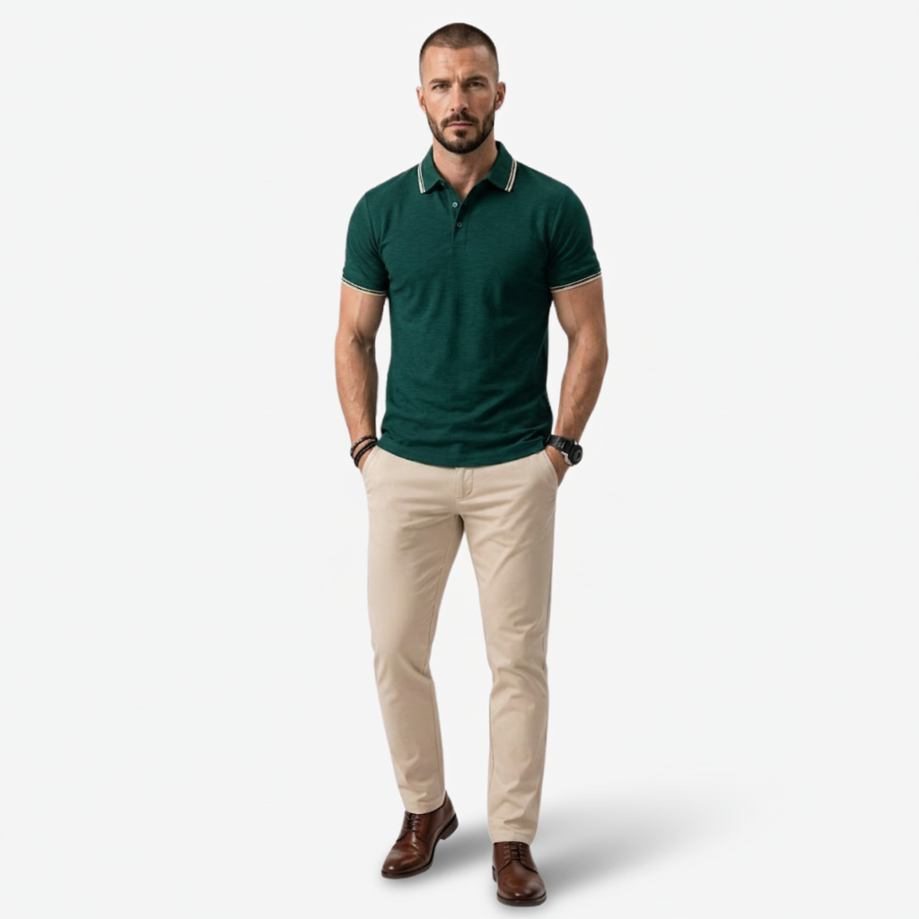 NOMU | Men's Classic Polo Shirt – Contrast Trim Casual Fit