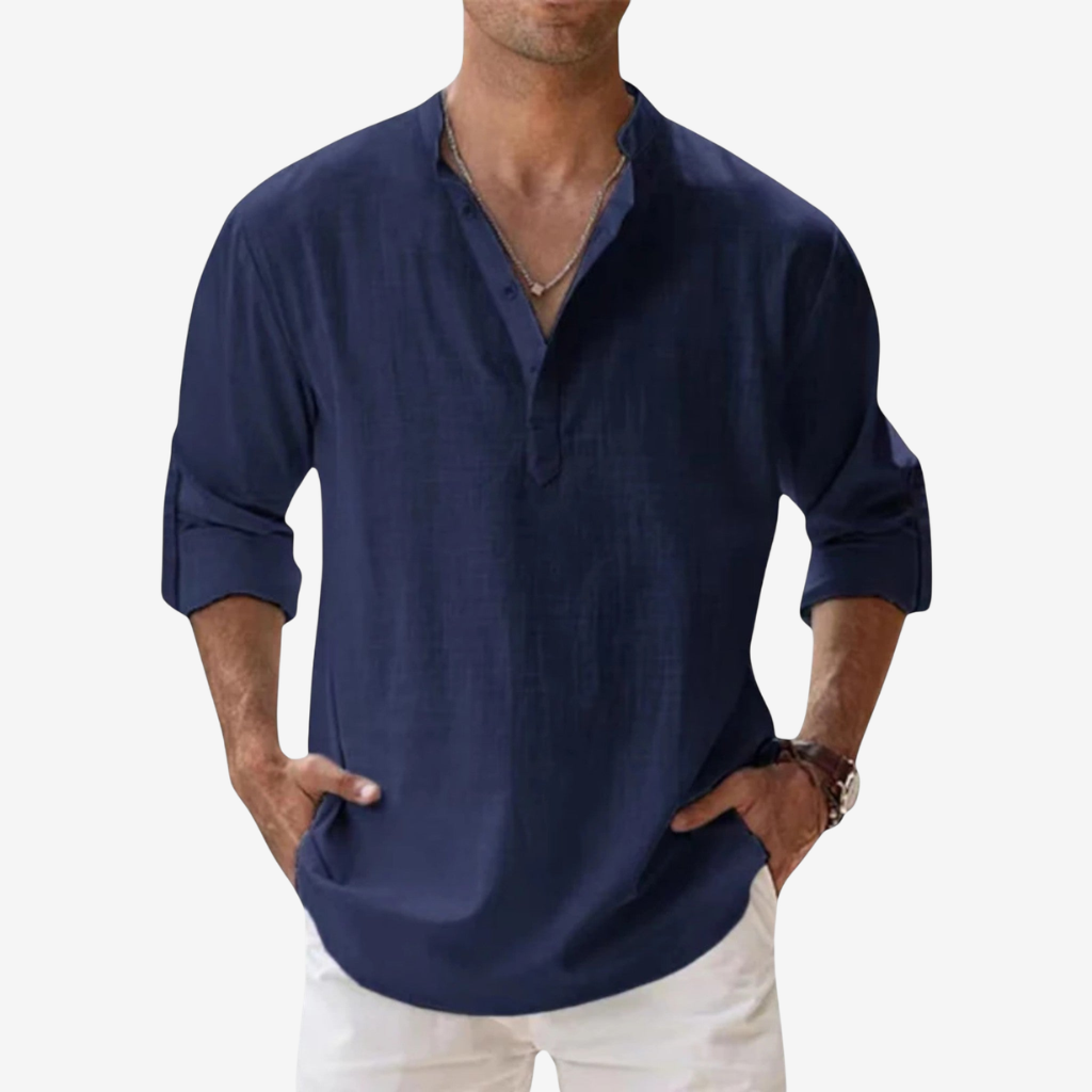NOMU | Men's Linen Shirt – Casual Relaxed Fit Breathable Top