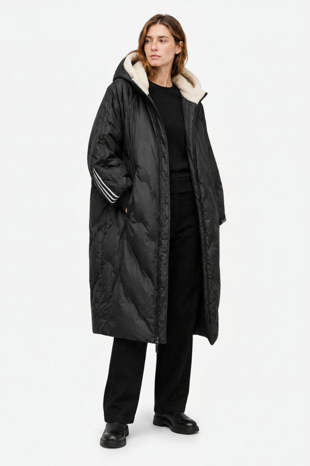 NOMU | Women's Long Puffer Coat – Hooded Quilted Winter Design