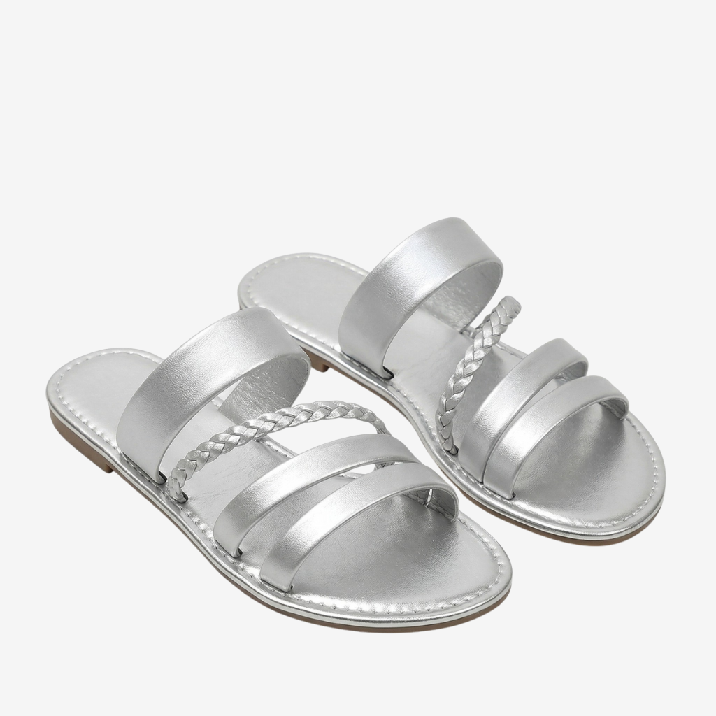 NOMU | Women’s Braided Strap Flat Slide Sandals
