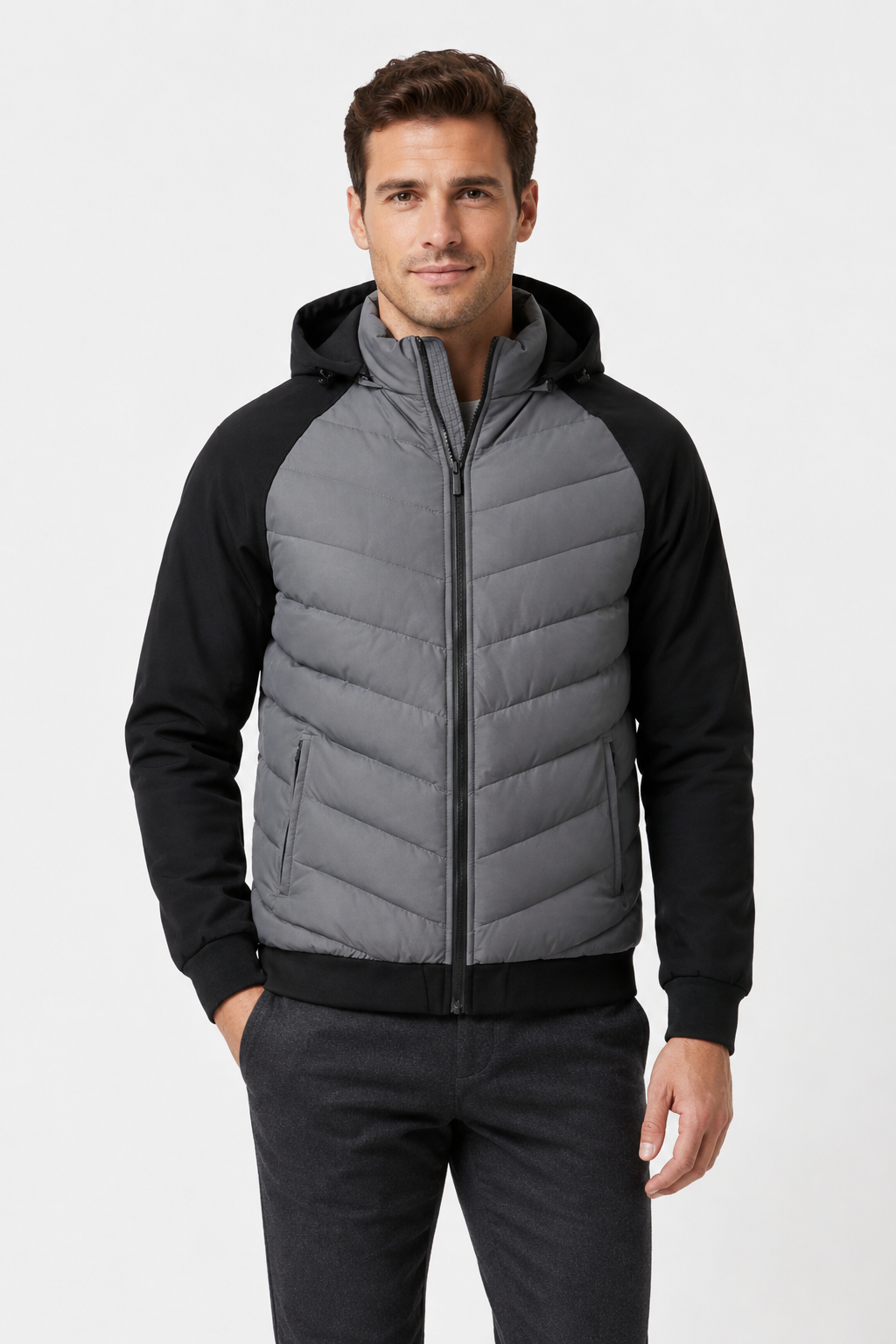 NOMU | Men's Hooded Puffer Jacket – Lightweight Insulated Zip-Up Outerwear