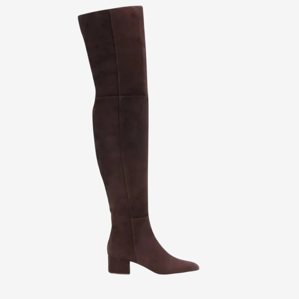 NOMU | Women's Over-the-Knee Stretch Boots – Minimalist Block Heel Thigh-High Boots