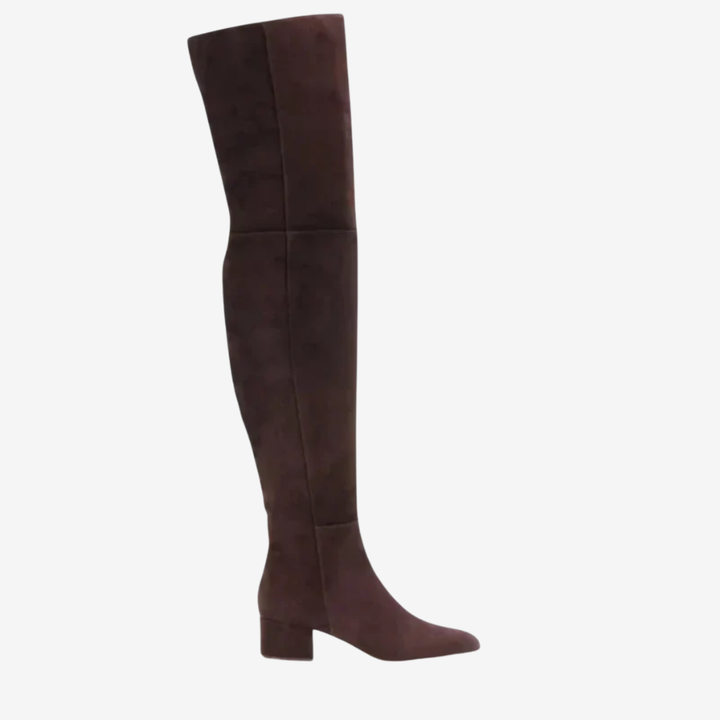 NOMU | Women's Over-the-Knee Stretch Boots – Minimalist Block Heel Thigh-High Boots
