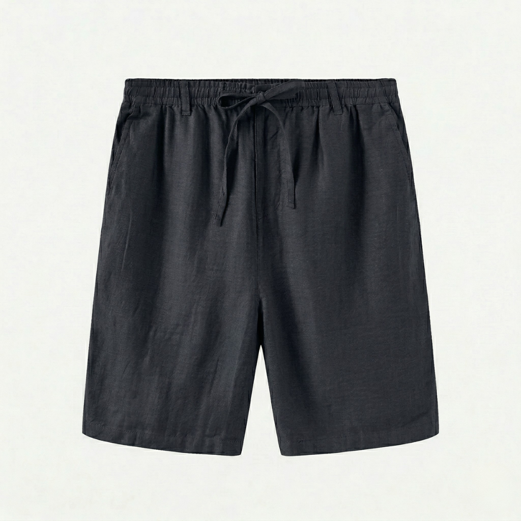 NOMU | Men's Linen Blend Drawstring Shorts – Relaxed Fit Casual Summer Shorts