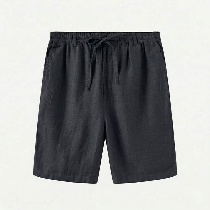 NOMU | Men's Linen Blend Drawstring Shorts – Relaxed Fit Casual Summer Shorts
