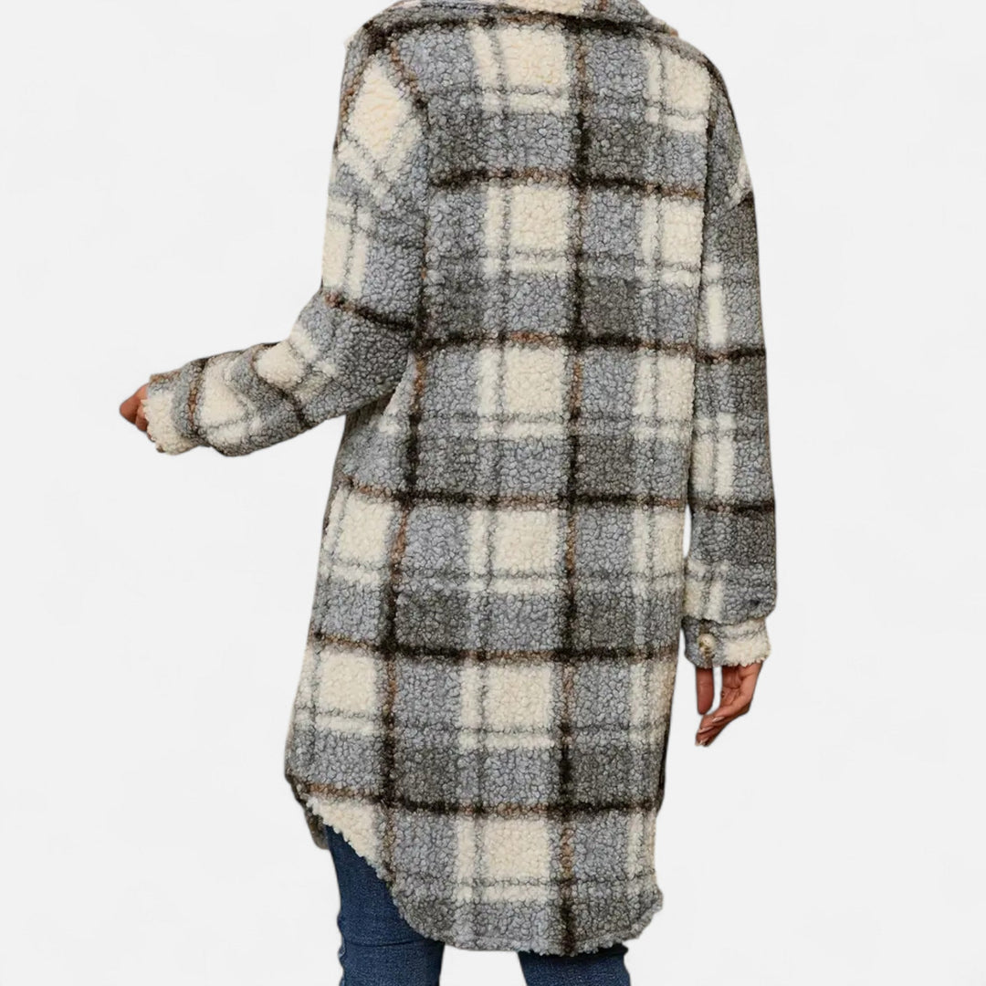 Women’s Plaid Fuzzy Coat – Heritage Charm