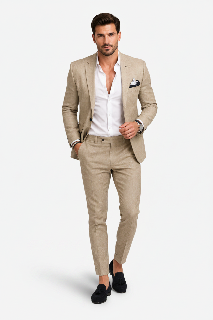 NOMU | Men's Two Piece Suit Set – Tailored Blazer Slim Fit Trousers Design