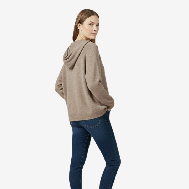 NOMU | Women's Hooded Knit Sweater – Soft Relaxed Pullover Hoodie