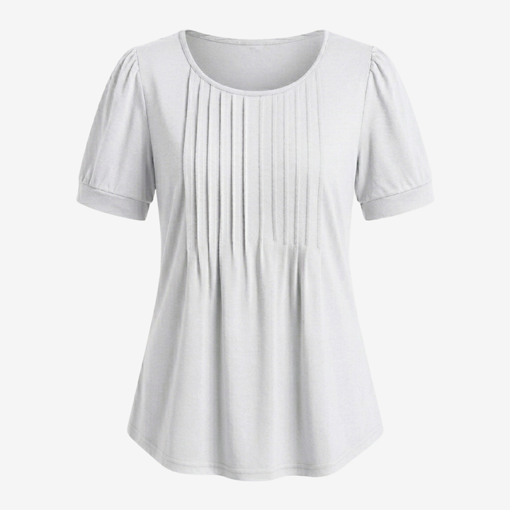 NOMU | Women’s Pleated Front Short Sleeve Blouse