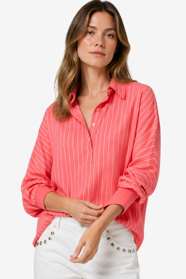 NOMU | Women’s Striped Long Sleeve Button Blouse