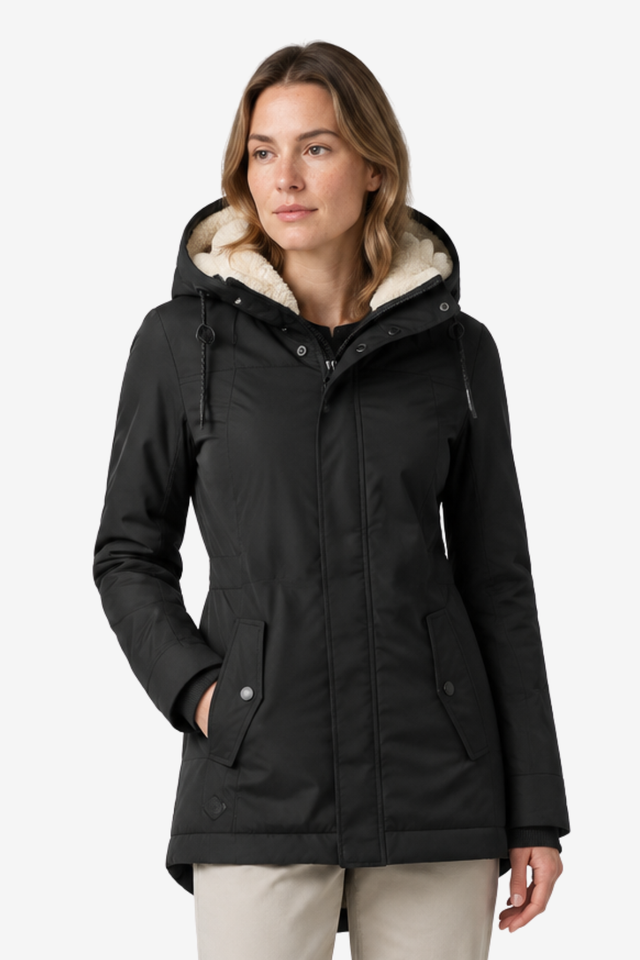 NOMU | Women's Hooded Winter Jacket – Plush Lined Fitted Design