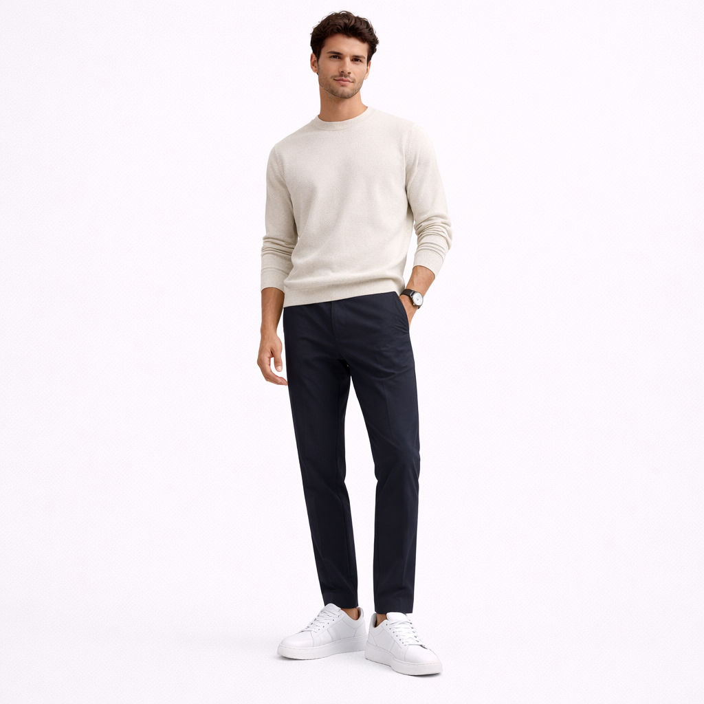 NOMU | Men's Minimalist White Low-Top Sneakers – Classic Everyday Lace-Up Shoes