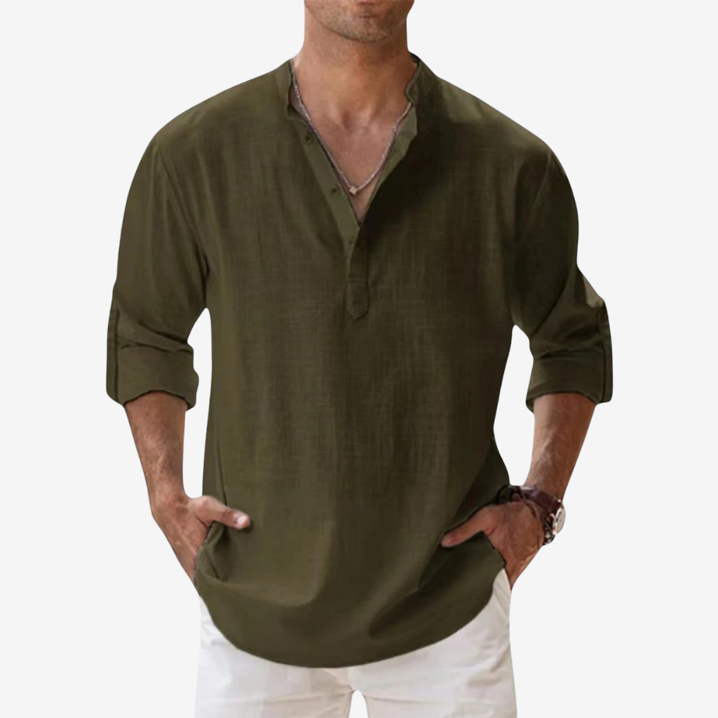 NOMU | Men's Linen Shirt – Casual Relaxed Fit Breathable Top