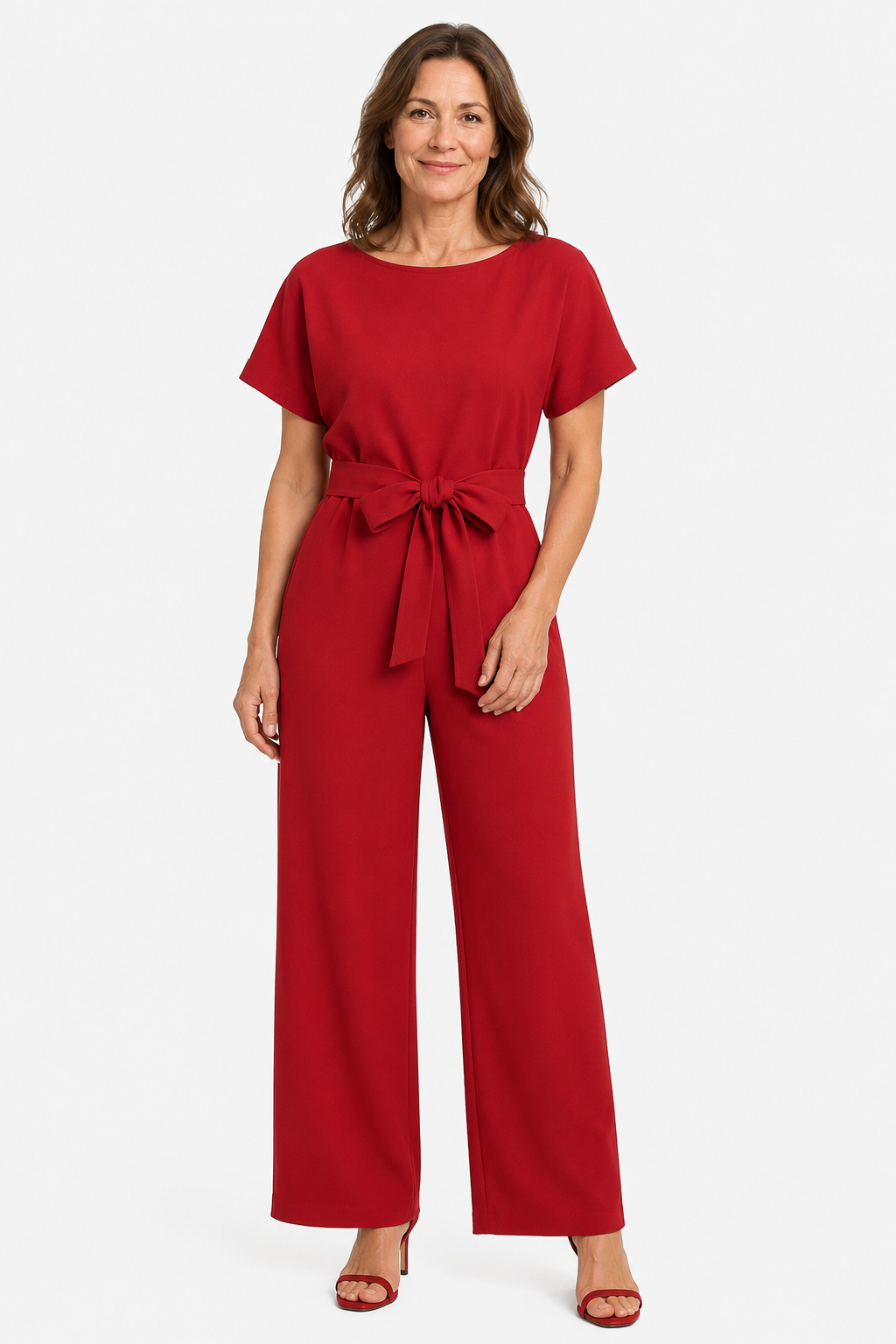 NOMU | Women's Minimalist Belted Wide-Leg Jumpsuit – Elegant Relaxed One-Piece Outfit