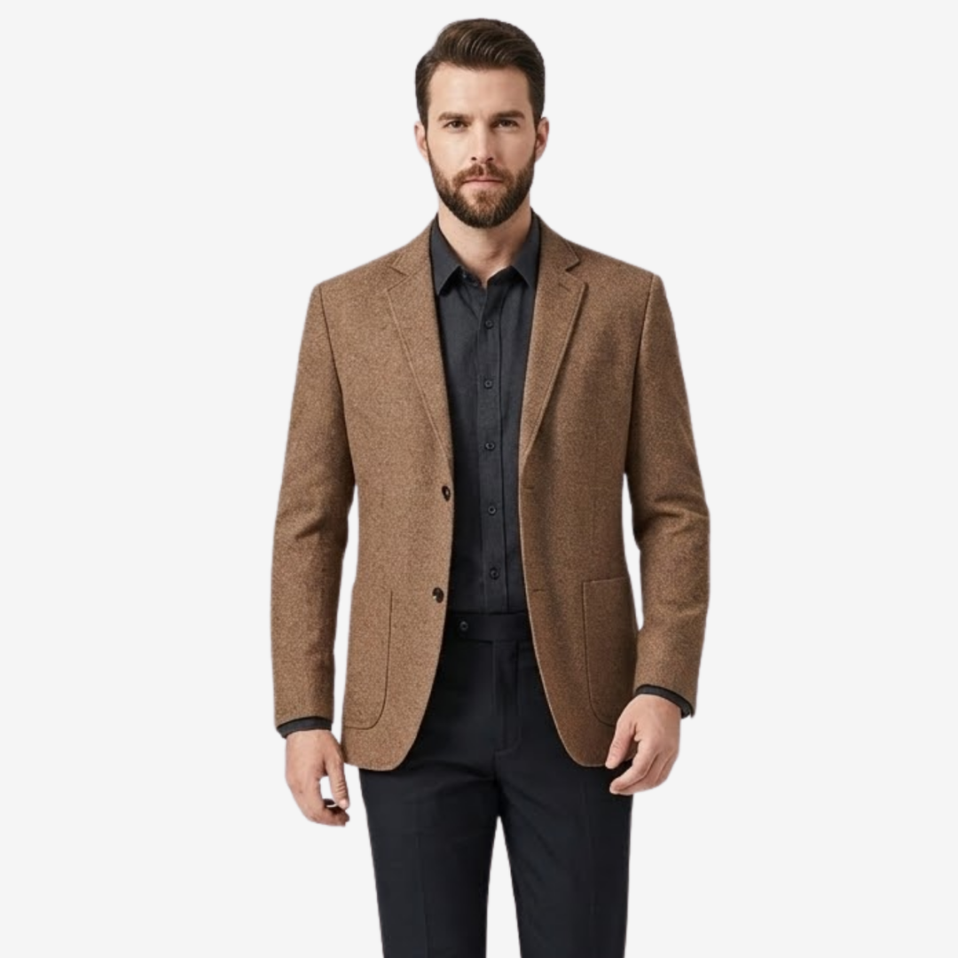 NOMU | Men's Textured Tailored Blazer – Smart Casual Single-Breasted Jacket