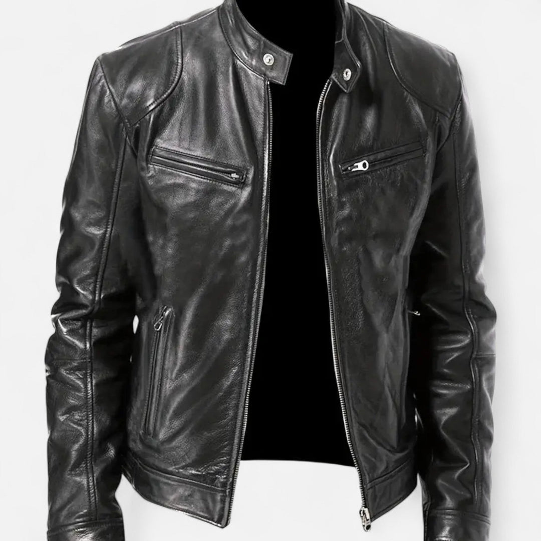 Men’s Faux Leather Zip Coat