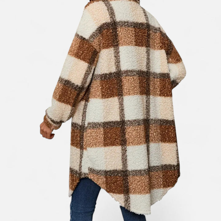 Women’s Plaid Fuzzy Coat – Heritage Charm