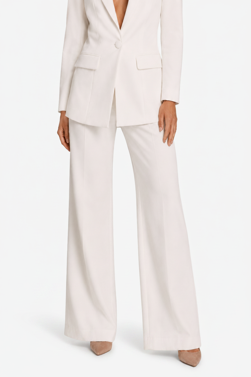 NOMU | Women's Two Piece Suit Set – Single Button Blazer Wide Leg Trousers Design