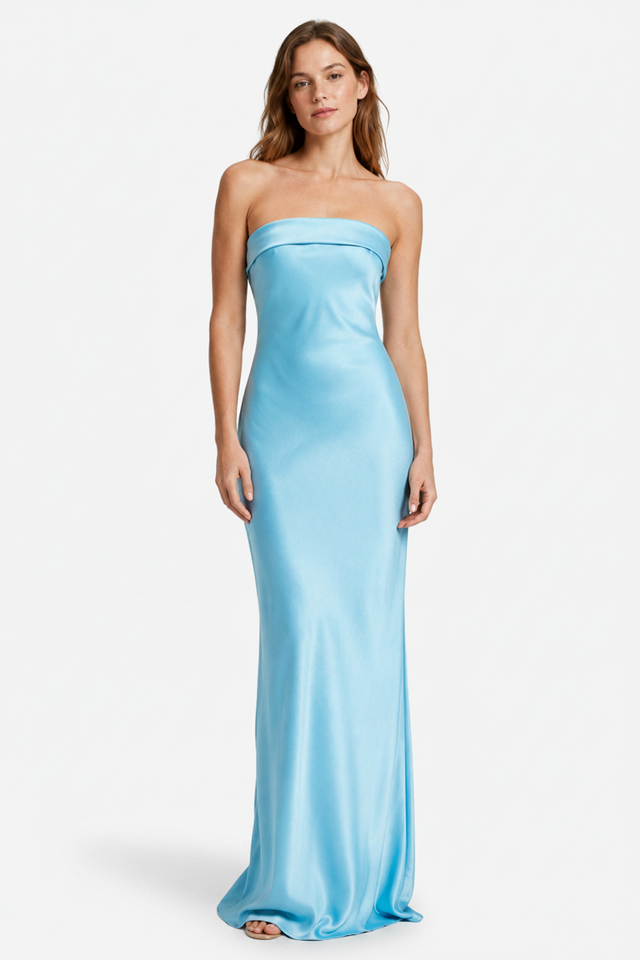 NOMU | Women’s Strapless Satin Maxi Dress