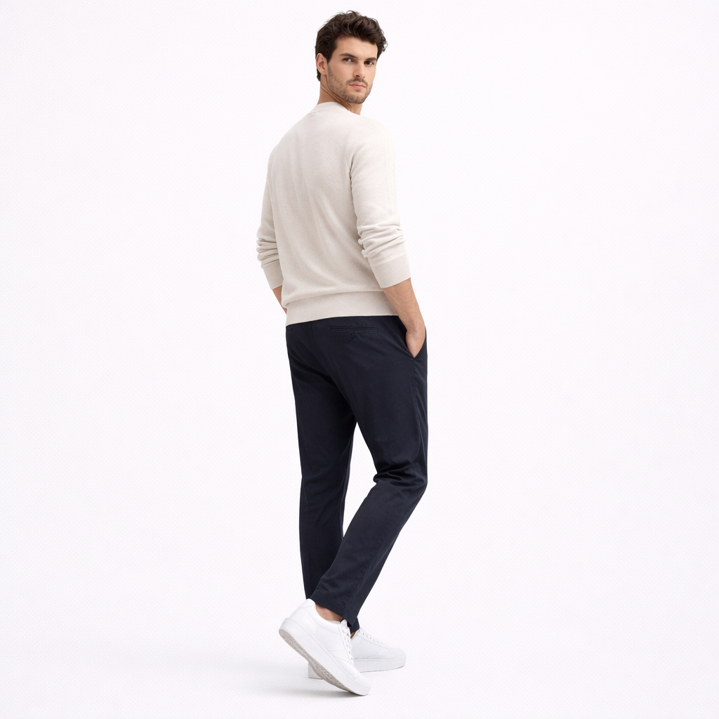 NOMU | Men's Minimalist White Low-Top Sneakers – Classic Everyday Lace-Up Shoes