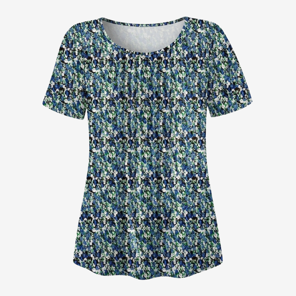 NOMU | Women’s Pleated Front Short Sleeve Blouse