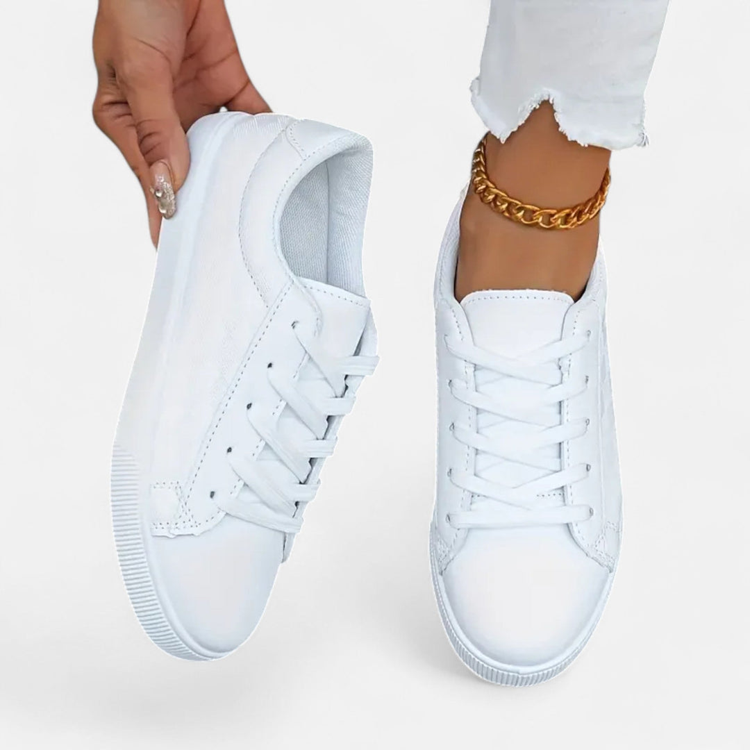 Women’s Grid Lace-Up Sneakers – Effortless Ease