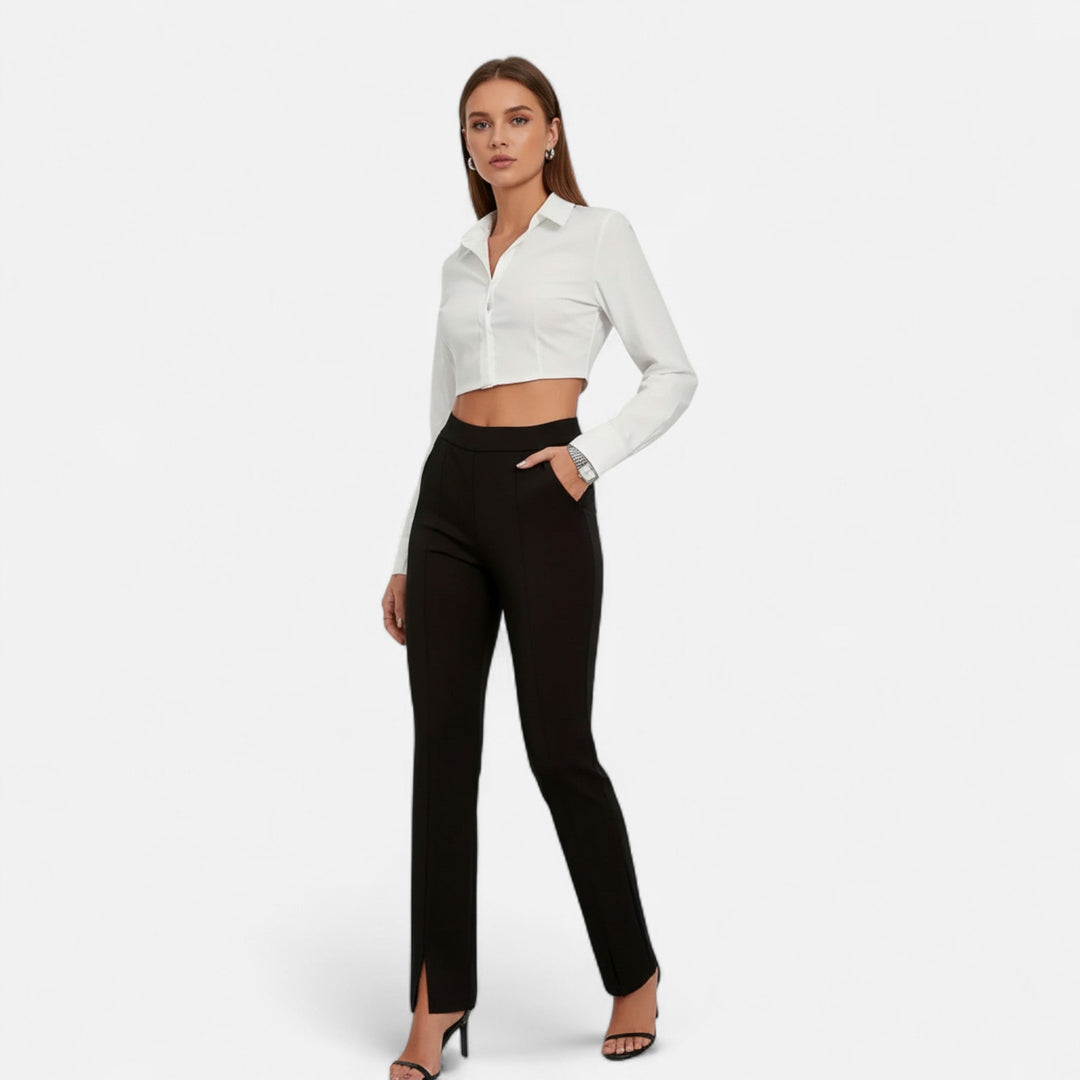 Women’s Stretch Knit Trousers – Effortless Sophistication