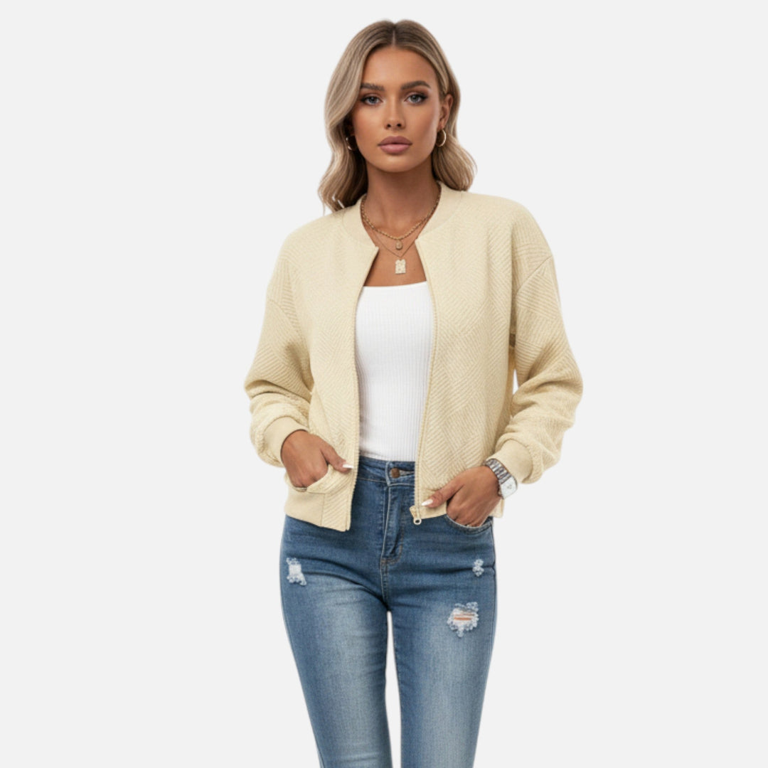 Women’s Solid Textured Jacket – Refined Everyday Style