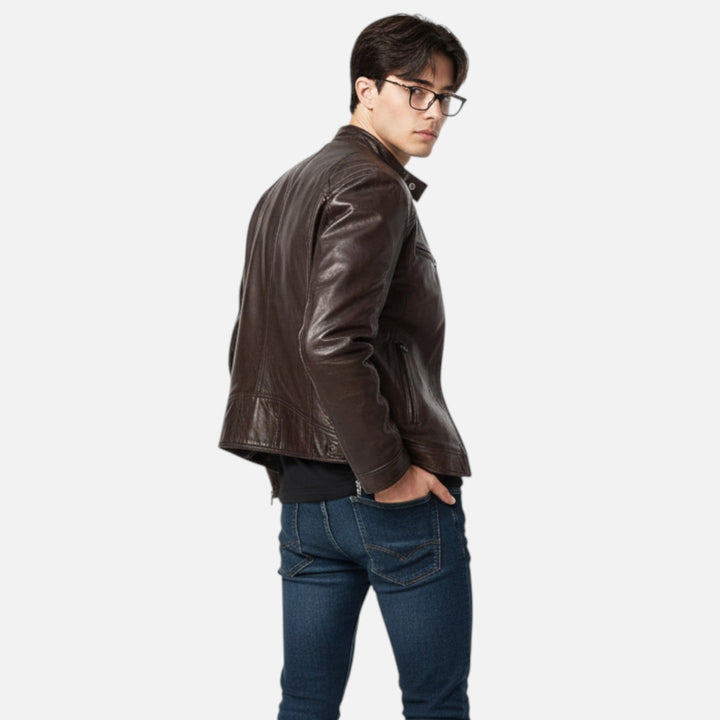 Men’s Faux Leather Zip Coat