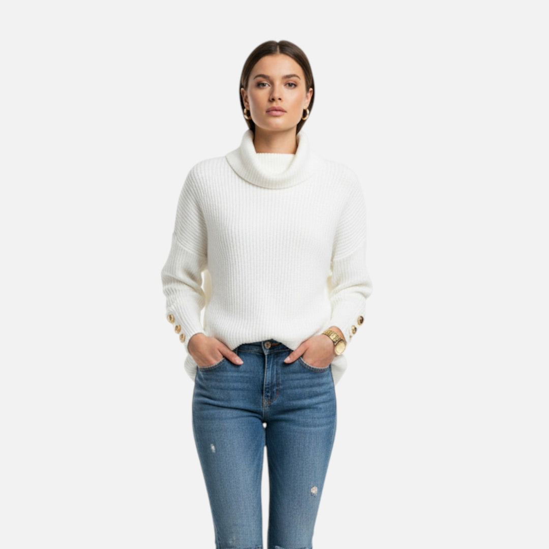 Women’s High Collar Sweater – Heritage Elegance