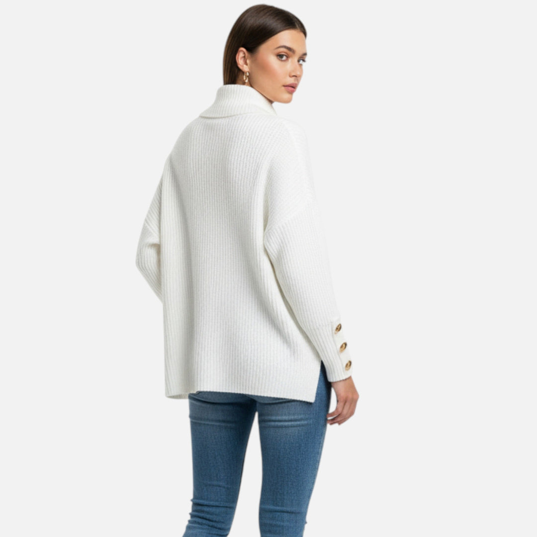 Women’s High Collar Sweater – Heritage Elegance