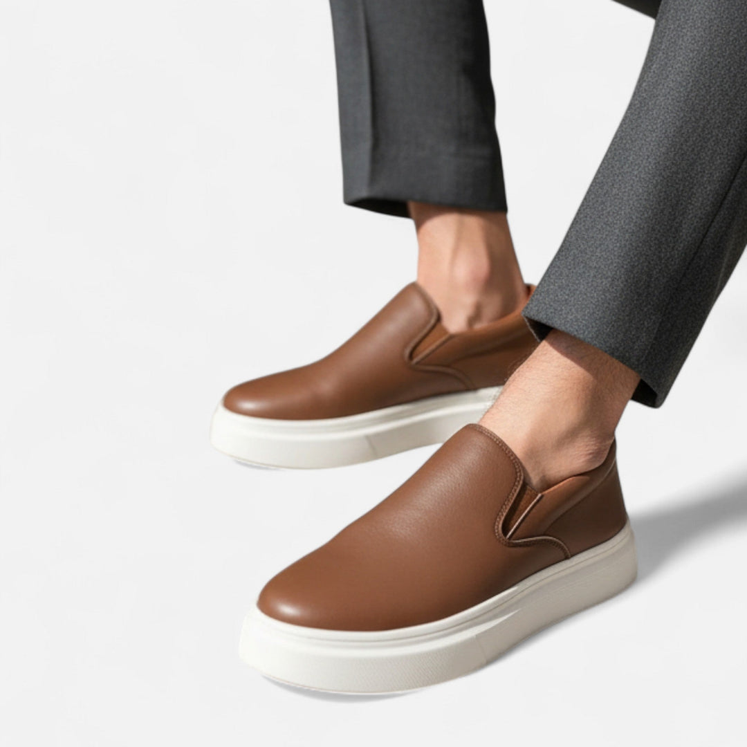 Men’s Leather Casual Sneakers – Refined Comfort