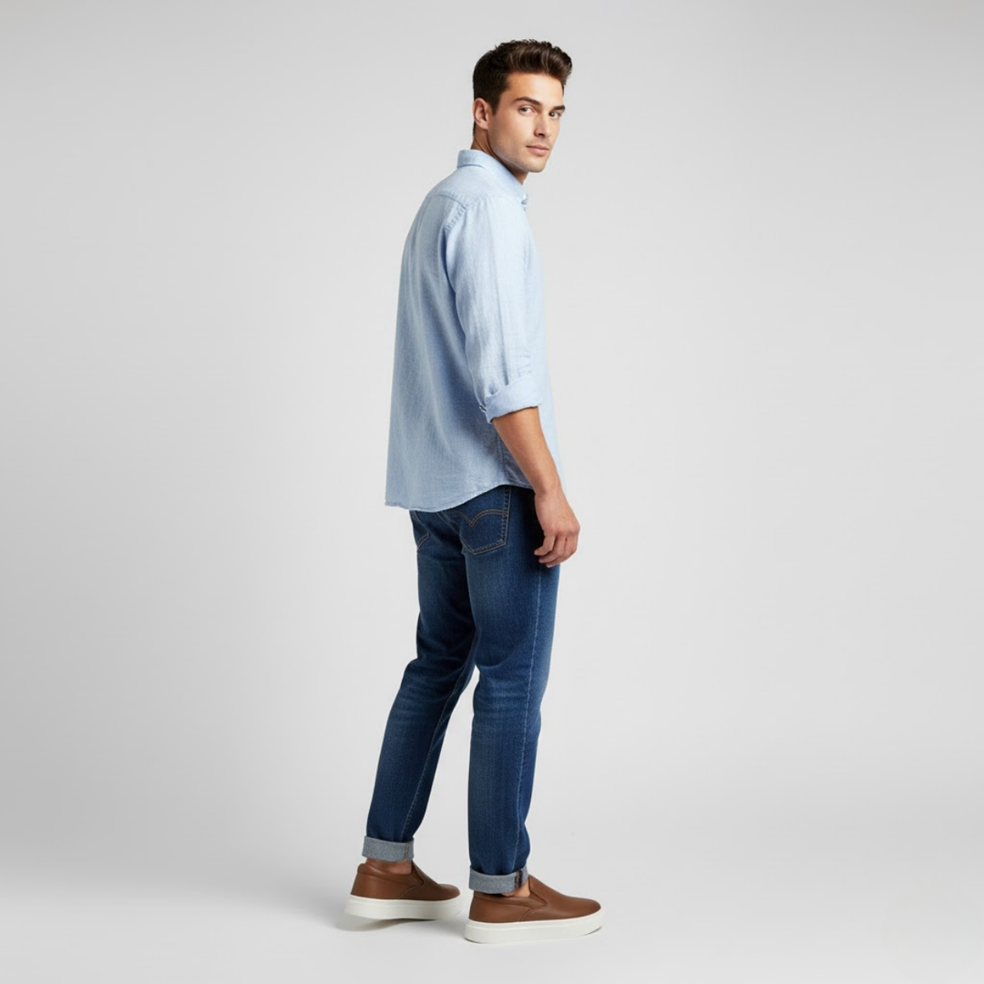 Men’s Leather Casual Sneakers – Refined Comfort