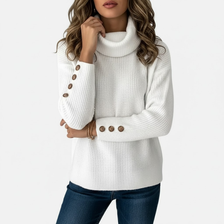Women’s High Collar Sweater – Heritage Elegance