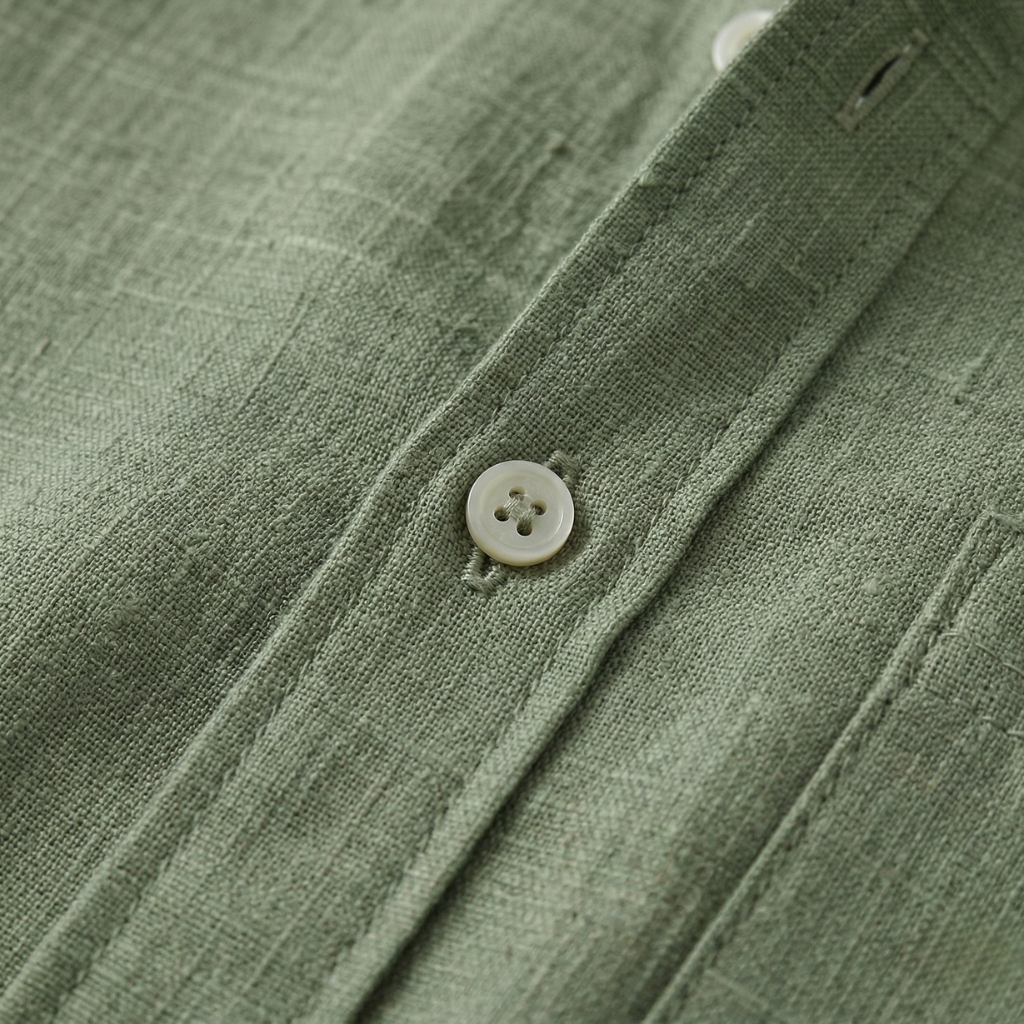 NOMU | Men’s Short Sleeve Mandarin Collar Button Shirt