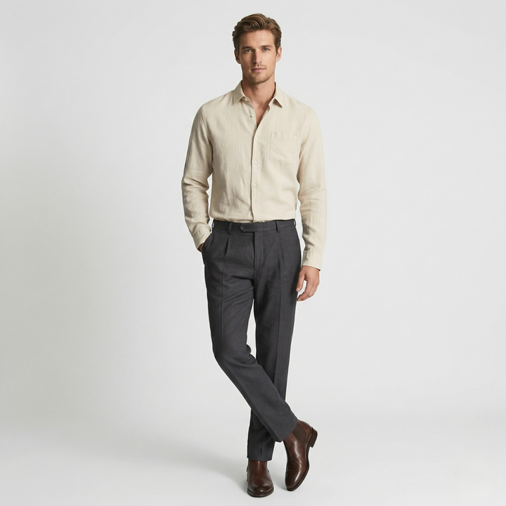 NOMU | Men’s Long Sleeve Button-Up Casual Shirt