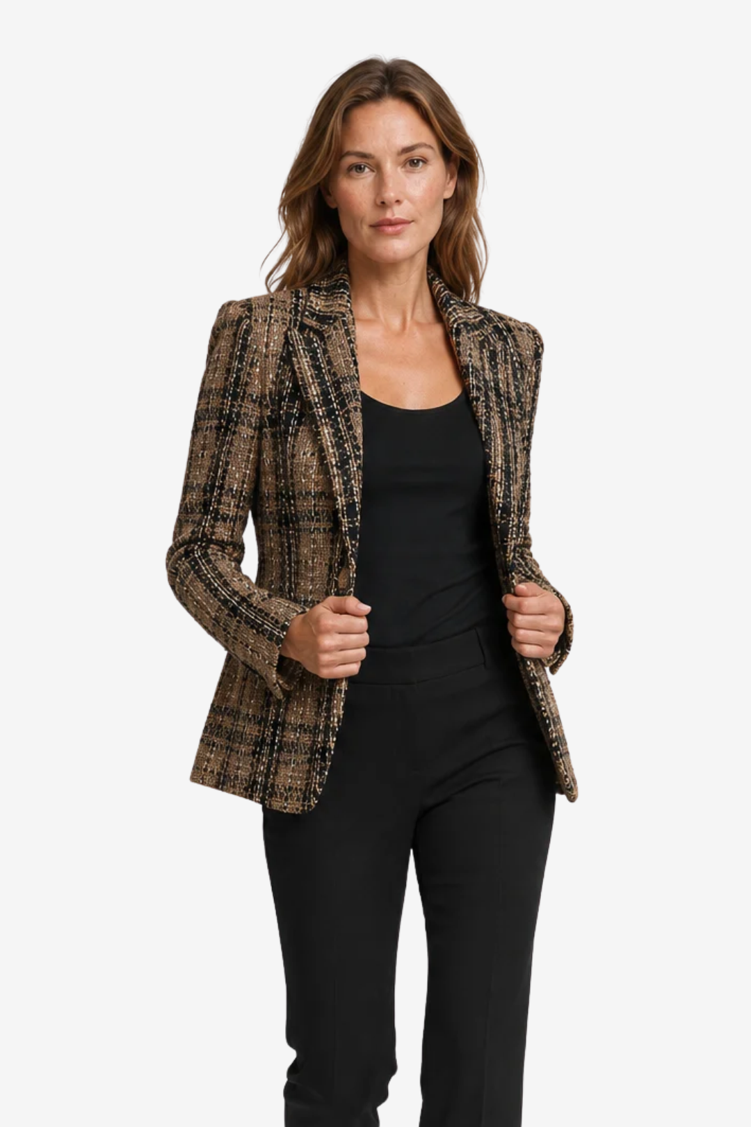 NOMU | Women's Tailored Blazer – Single Button Closure and Flap Pocket Design