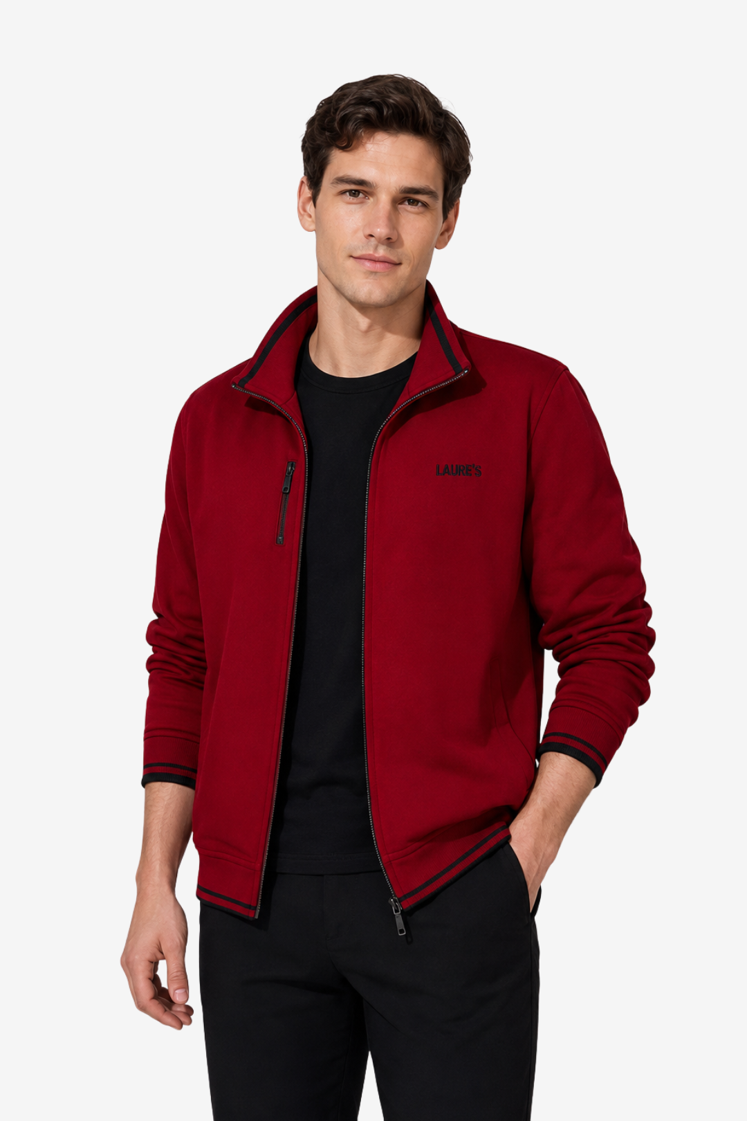 NOMU | Men's Tracksuit – Zip-Up Stand Collar Ribbed Trim Design