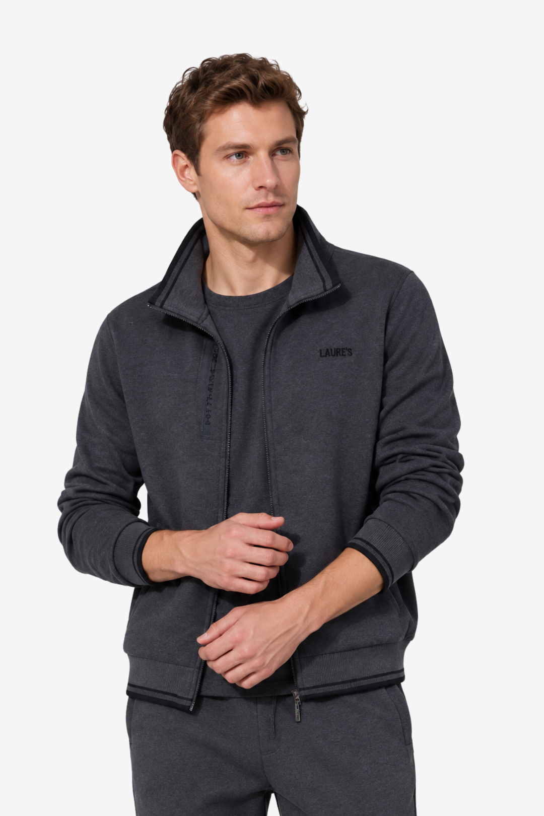 NOMU | Men's Tracksuit – Zip-Up Stand Collar Ribbed Trim Design