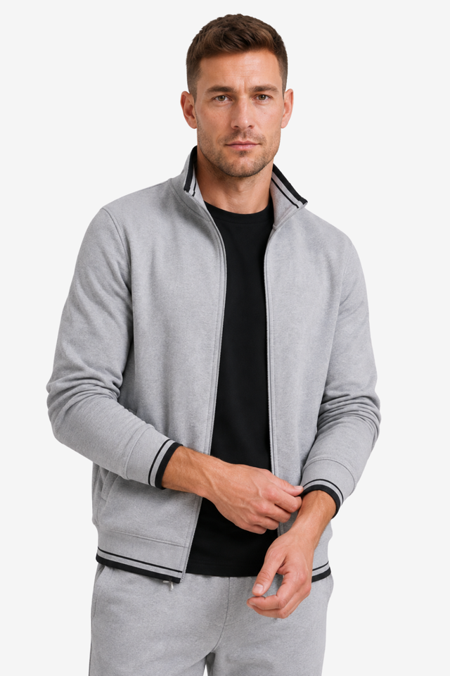 NOMU | Men's Tracksuit – Zip-Up Stand Collar Ribbed Trim Design