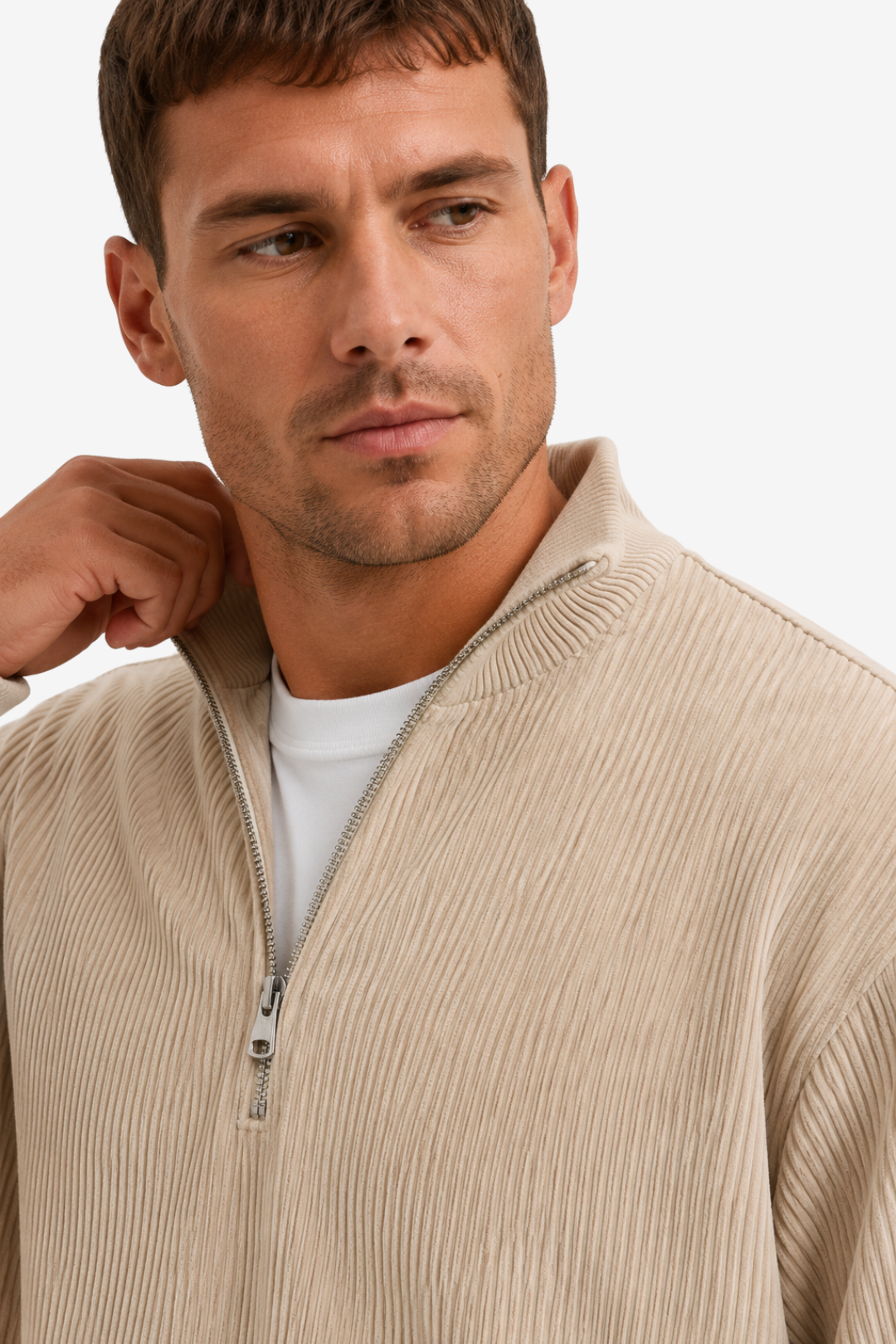 NOMU | Men's Casual Half-Zip Sweater – Relaxed Fit Long Sleeve Pullover Design